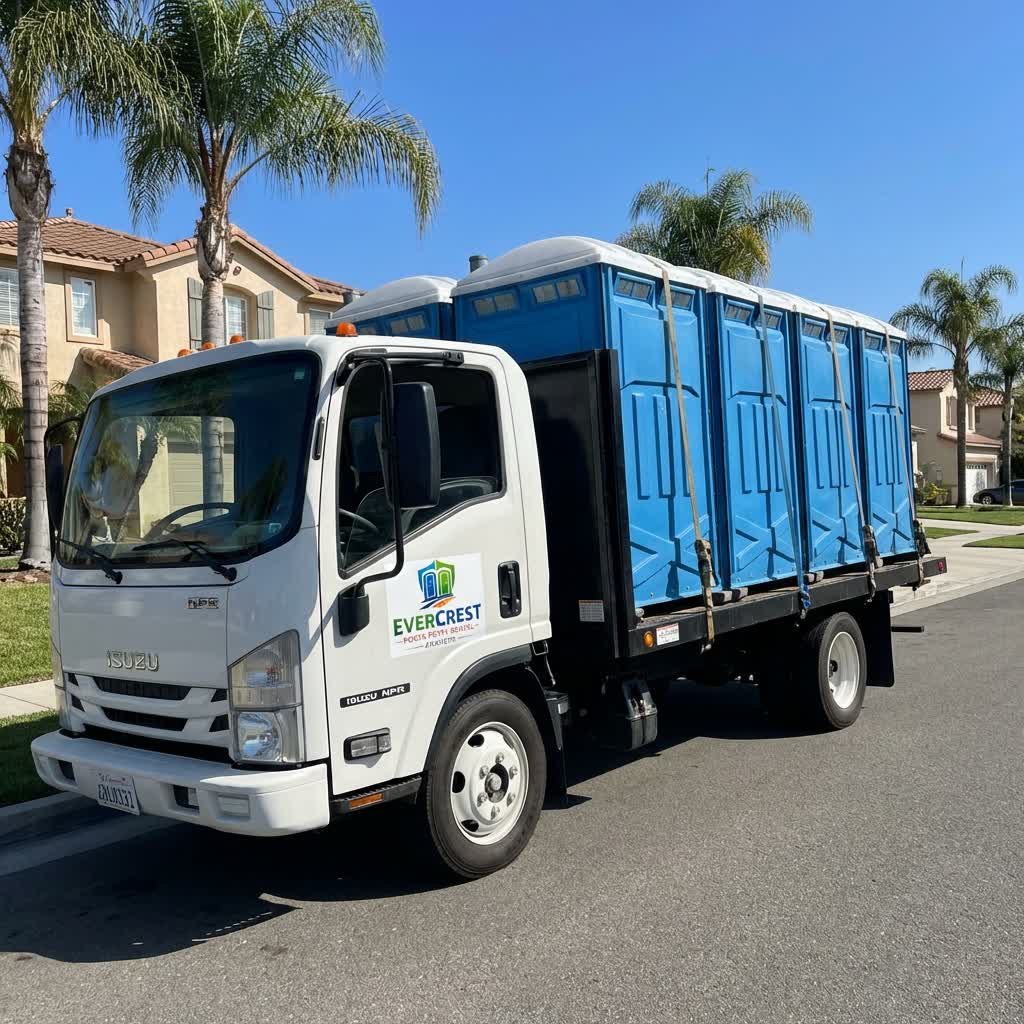 Evercrest Porta Potty Rental Anaheim delivery truck